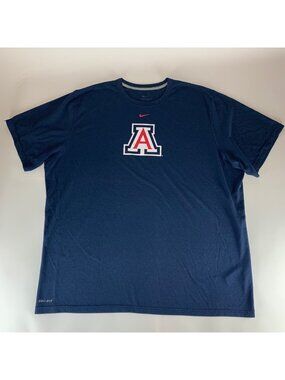 Arizona Wildcats Navy Blue Nike Dri Fit Short Sleeve Athletic Shirt Mens 2XL XXL